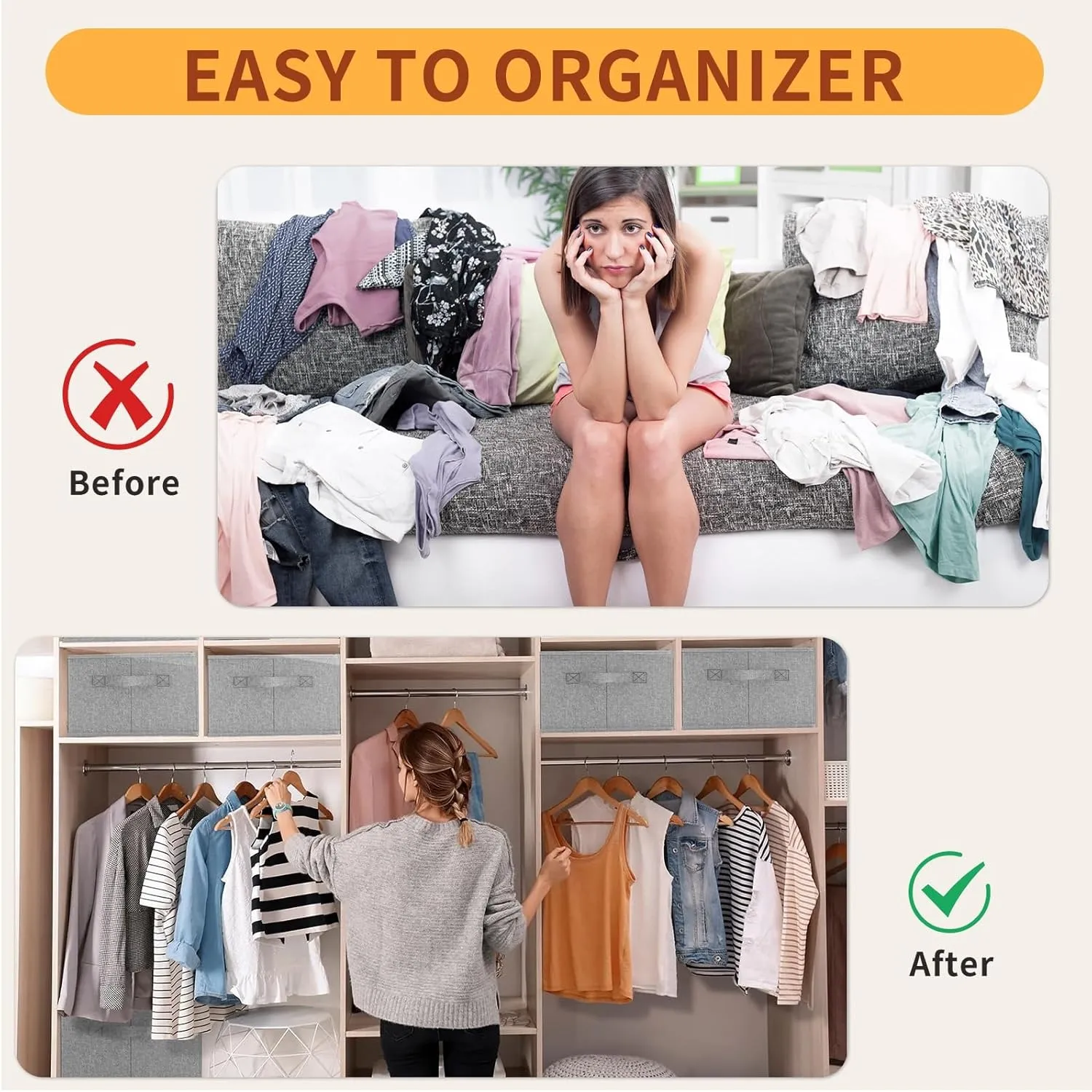 1 Pcs Wardrobe Pants Closet Storage Organiser, 12 Pocket Foldable Organizer