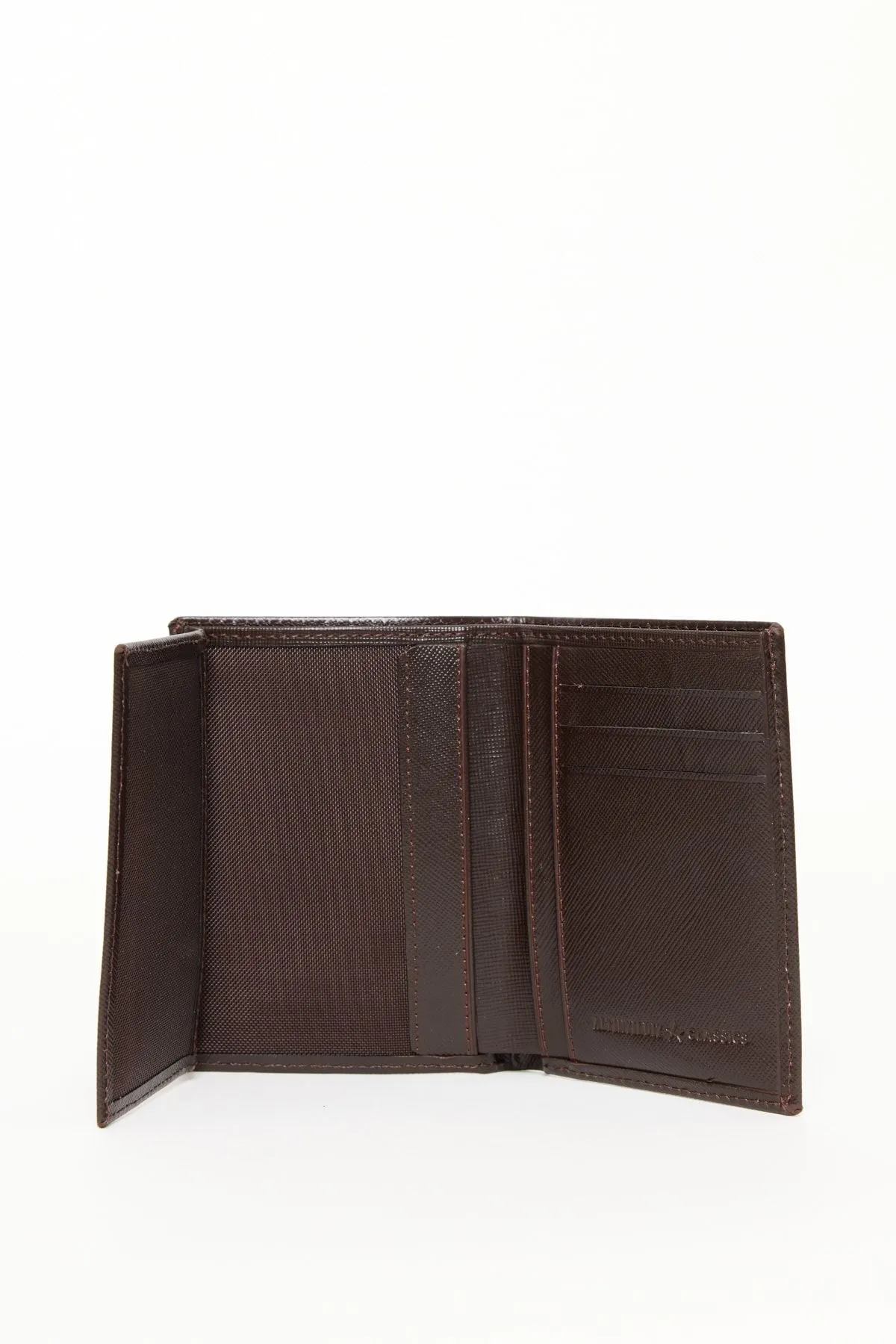 100 %leather wallet with male brown card compartment