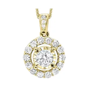 14KT Yellow Gold & Diamond Tru Reflection Neckwear Pendant   - 1/2 ctw