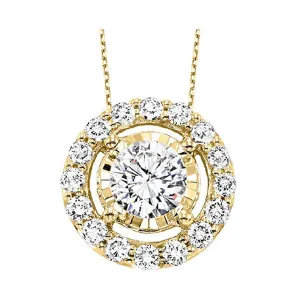 14KT Yellow Gold & Diamond Tru Reflection Neckwear Pendant  - 1/4 ctw