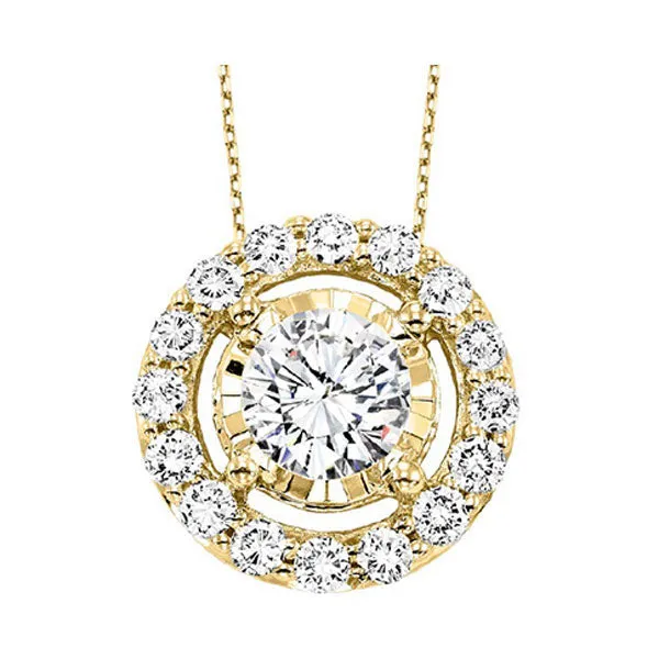 14KT Yellow Gold & Diamond Tru Reflection Neckwear Pendant  - 1/4 ctw