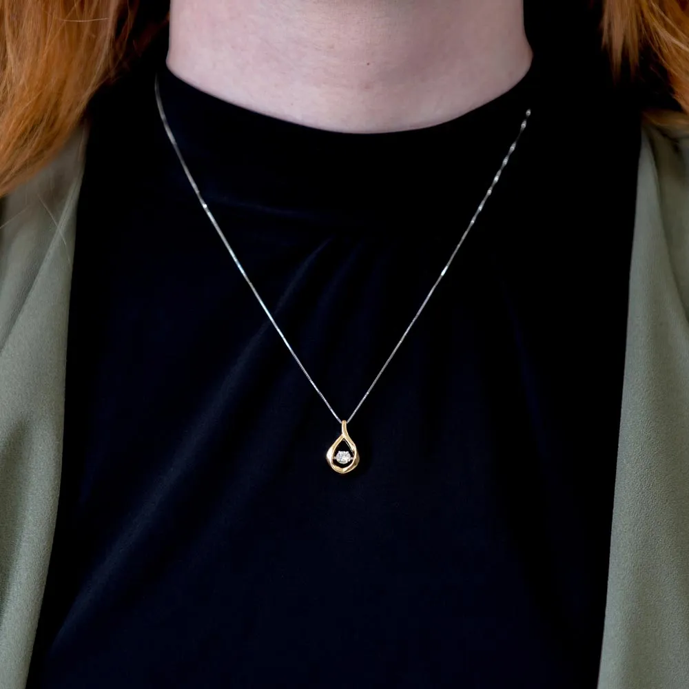 18ct Two Tone Gold 0.15ct Diamond Necklace KSI3351TR5J