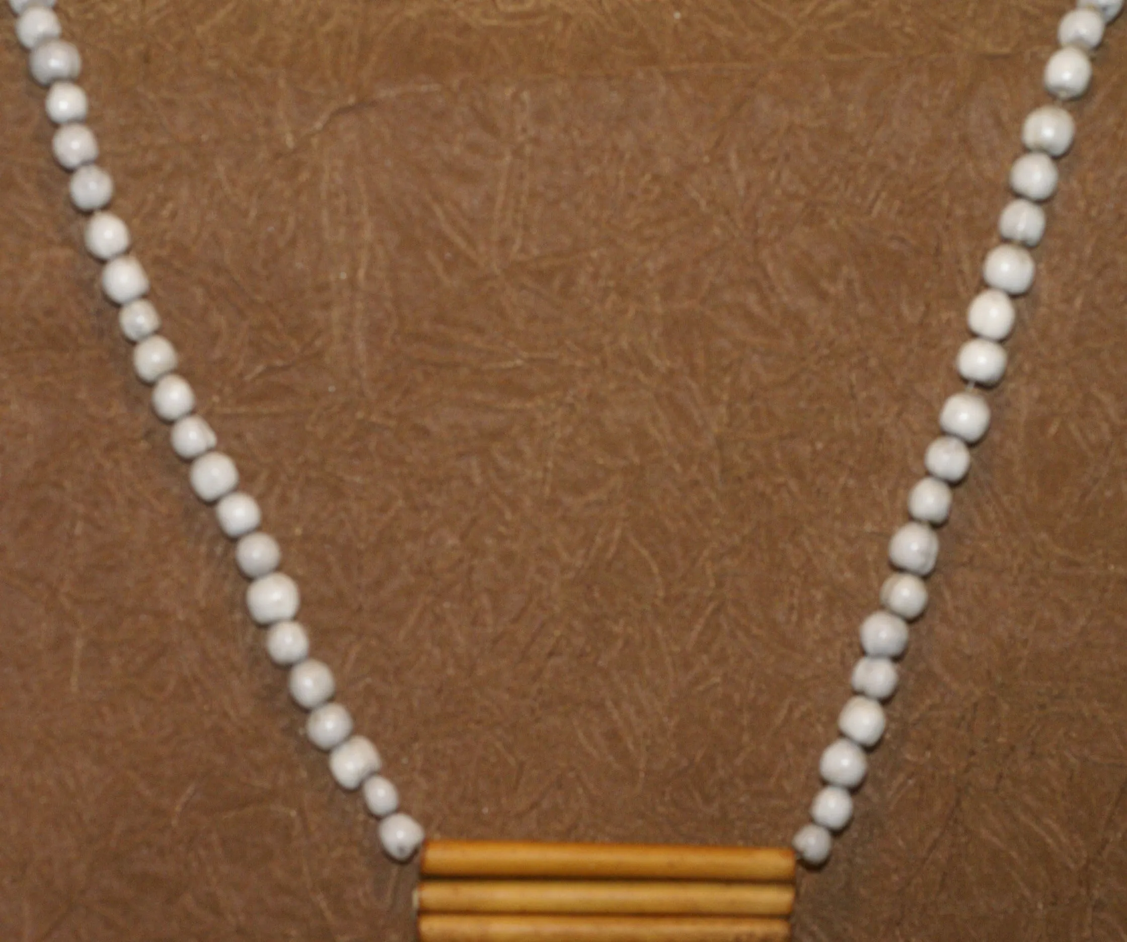 2 “Big Man” Bamboo Bib Pectoral Ornament & Coconut Necklace, Bamboo & Seed Beads, Once Worn during a Sing-Sing celebration by a Tribal Dancer from the Highlands Of Papua New Guinea, collected in the late 1900’s