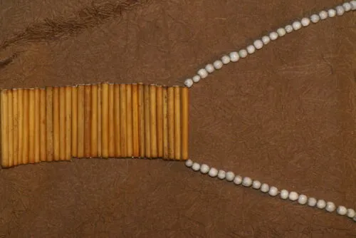 2 “Big Man” Bamboo Bib Pectoral Ornament & Coconut Necklace, Bamboo & Seed Beads, Once Worn during a Sing-Sing celebration by a Tribal Dancer from the Highlands Of Papua New Guinea, collected in the late 1900’s