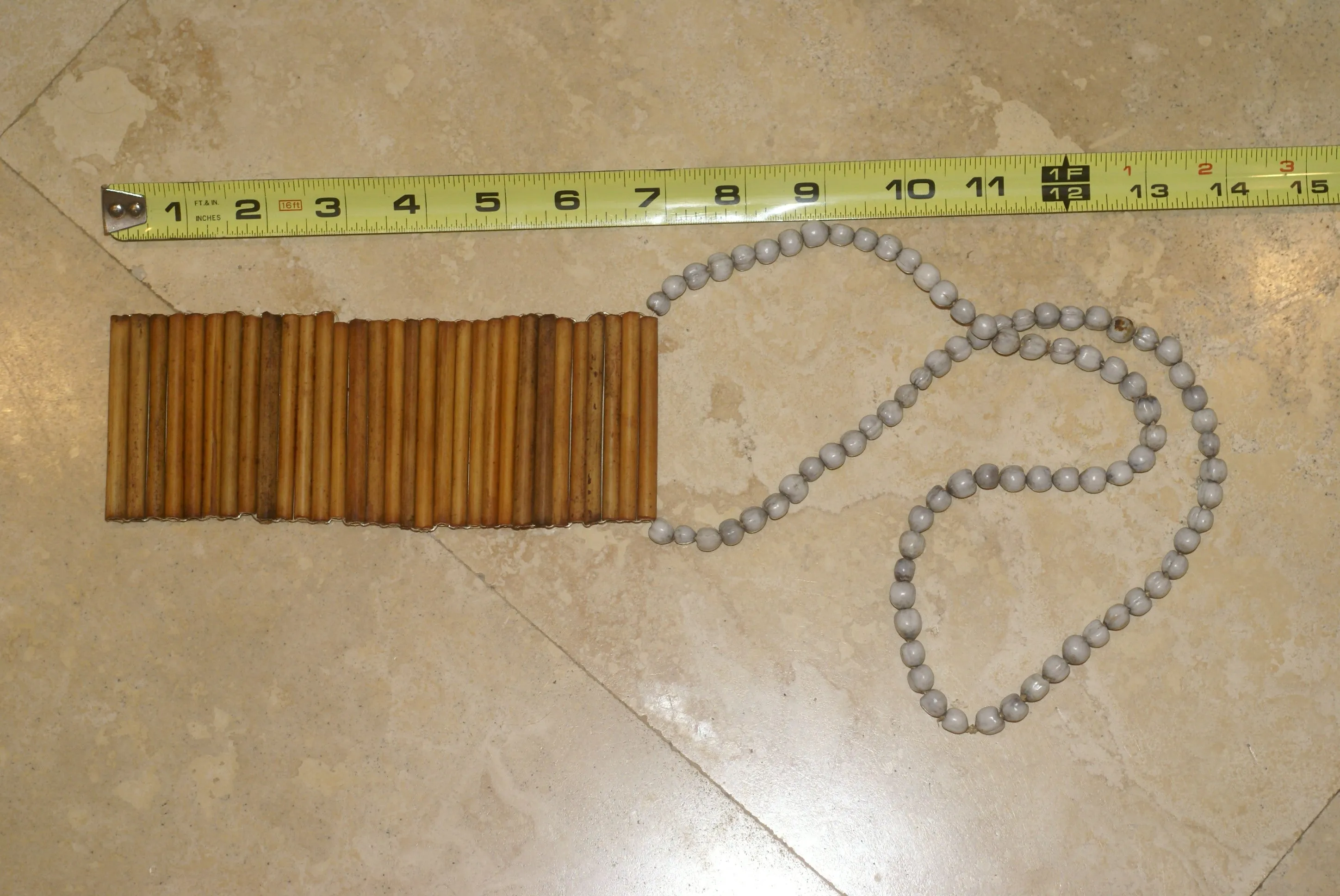 2 “Big Man” Bamboo Bib Pectoral Ornament & Coconut Necklace, Bamboo & Seed Beads, Once Worn during a Sing-Sing celebration by a Tribal Dancer from the Highlands Of Papua New Guinea, collected in the late 1900’s