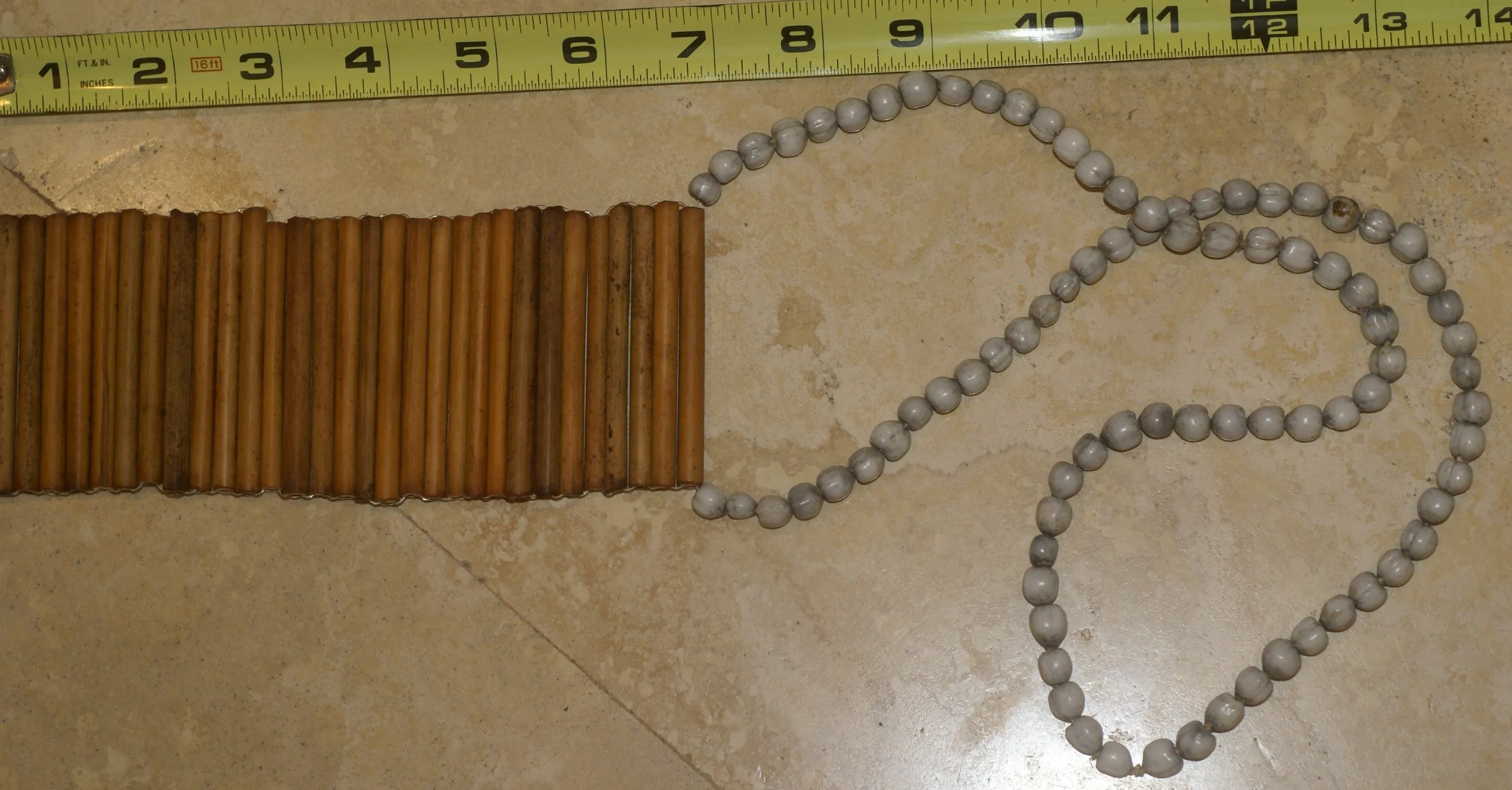 2 “Big Man” Bamboo Bib Pectoral Ornament & Coconut Necklace, Bamboo & Seed Beads, Once Worn during a Sing-Sing celebration by a Tribal Dancer from the Highlands Of Papua New Guinea, collected in the late 1900’s