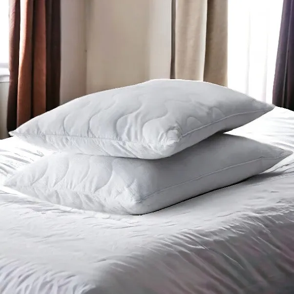 2 Pack Quilted Waffle Pillows Medium Density
