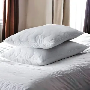 2 Pack Quilted Waffle Pillows Medium Density