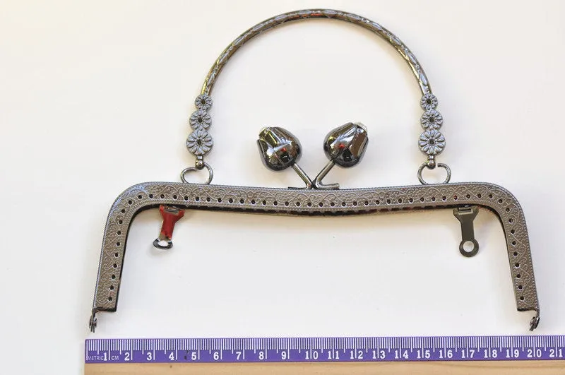 20cm (7") Retro Flower Sewing Purse Frame With Handle Four Colors