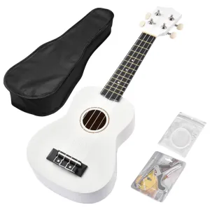 21" 4 String Ukulele Hawaiian Guitar Concert Music Show Talent Gift w/ Bag Tuner White