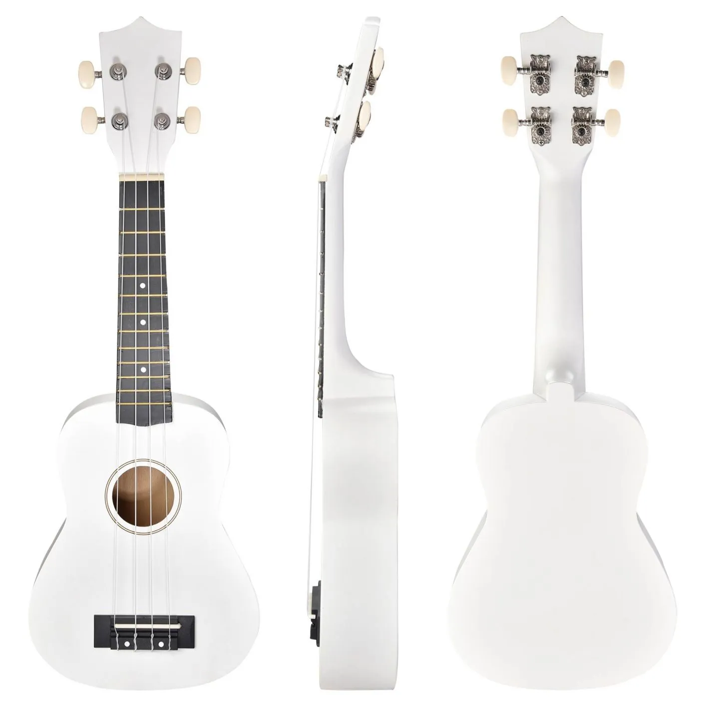 21" 4 String Ukulele Hawaiian Guitar Concert Music Show Talent Gift w/ Bag Tuner White