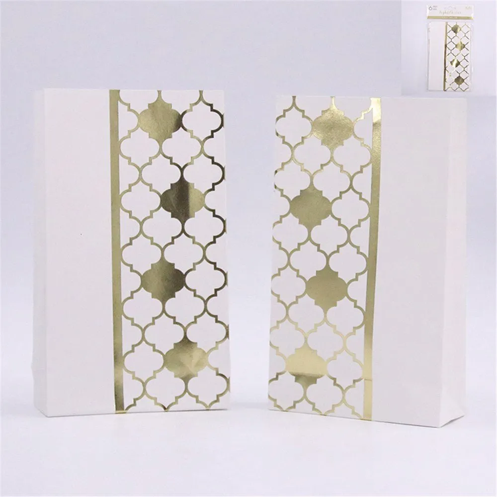 6pk Champagne Gold Moroccan Paper Party Loot Bags