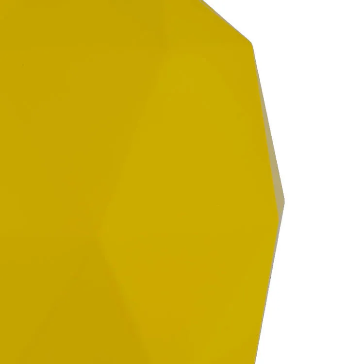 6" Yellow Matte Geometric Balls Ornaments 4 Per Bag