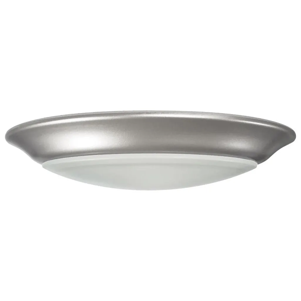 7" LED DISK LIGHT BRUSHED NICKEL 12W - 6PK