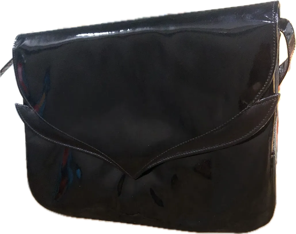 80s Charles Jourdan Black Patent Purse