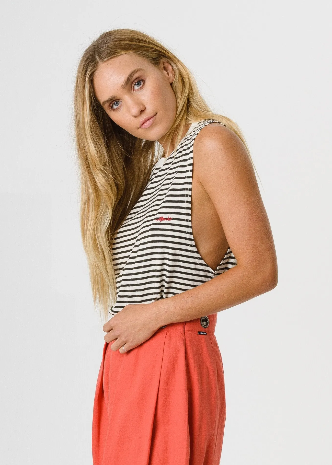Afends Womens Beat - Hemp Bandcut Tee