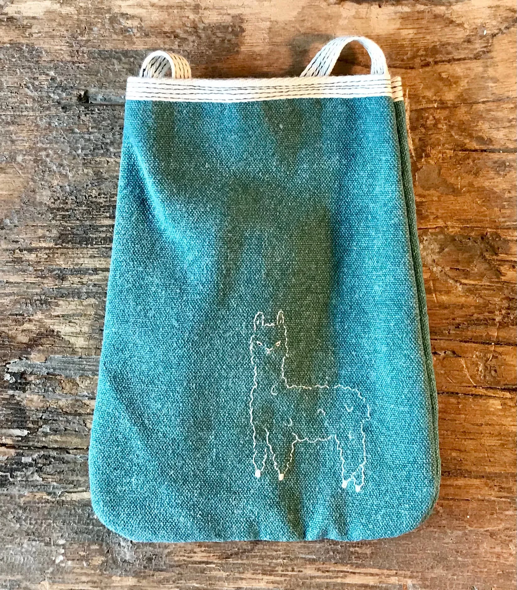 Alpaca “Pocket-Purse” - Hand-made, Natural dyed cotton/hemp