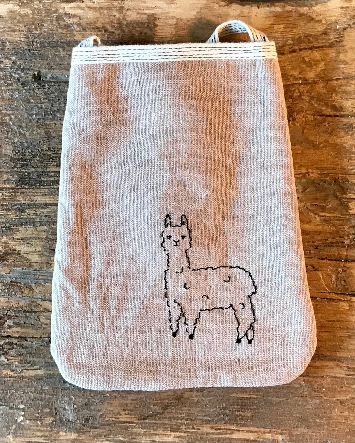 Alpaca “Pocket-Purse” - Hand-made, Natural dyed cotton/hemp