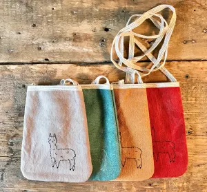 Alpaca “Pocket-Purse” - Hand-made, Natural dyed cotton/hemp