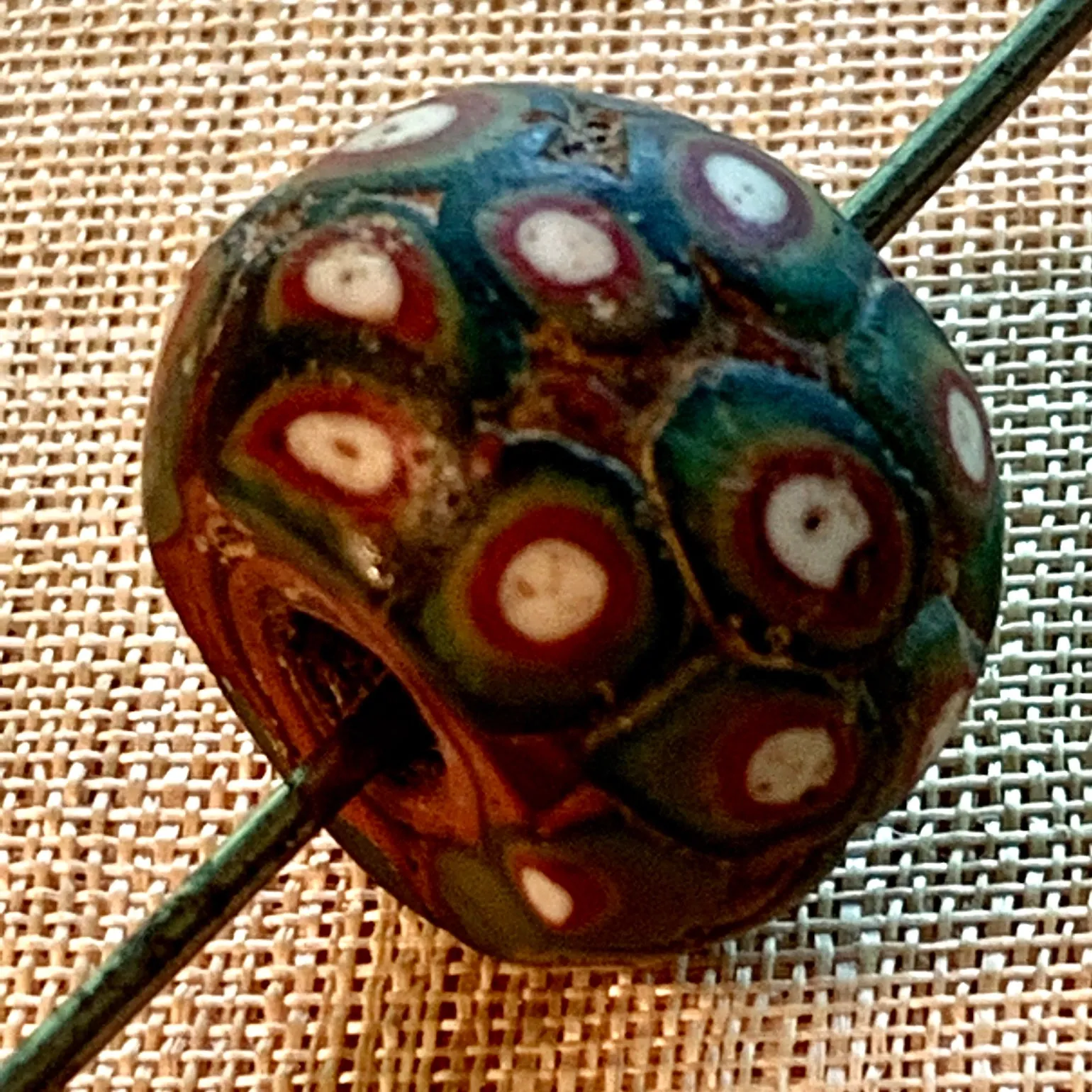 Ancient Large Glass Roman Eye Bead