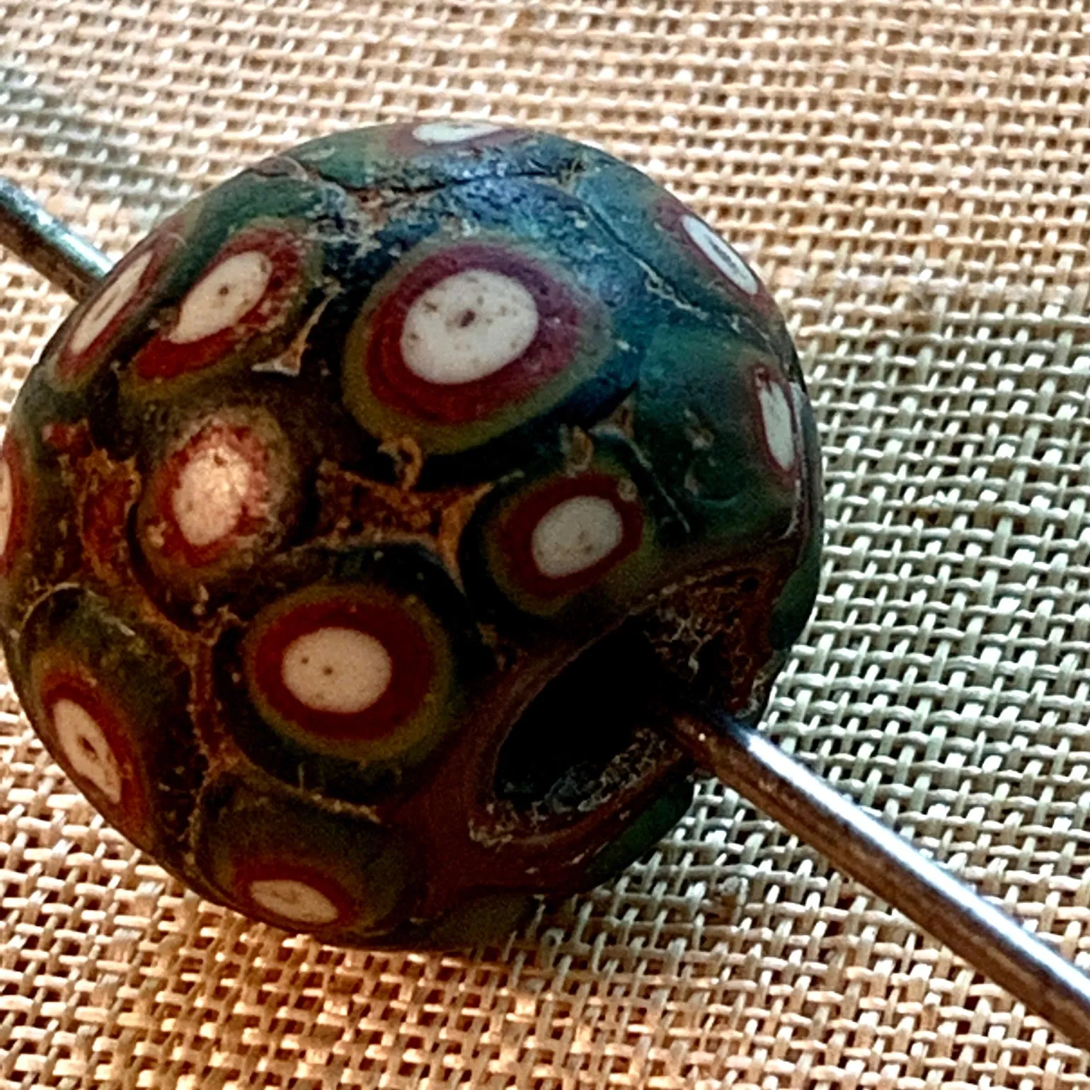 Ancient Large Glass Roman Eye Bead