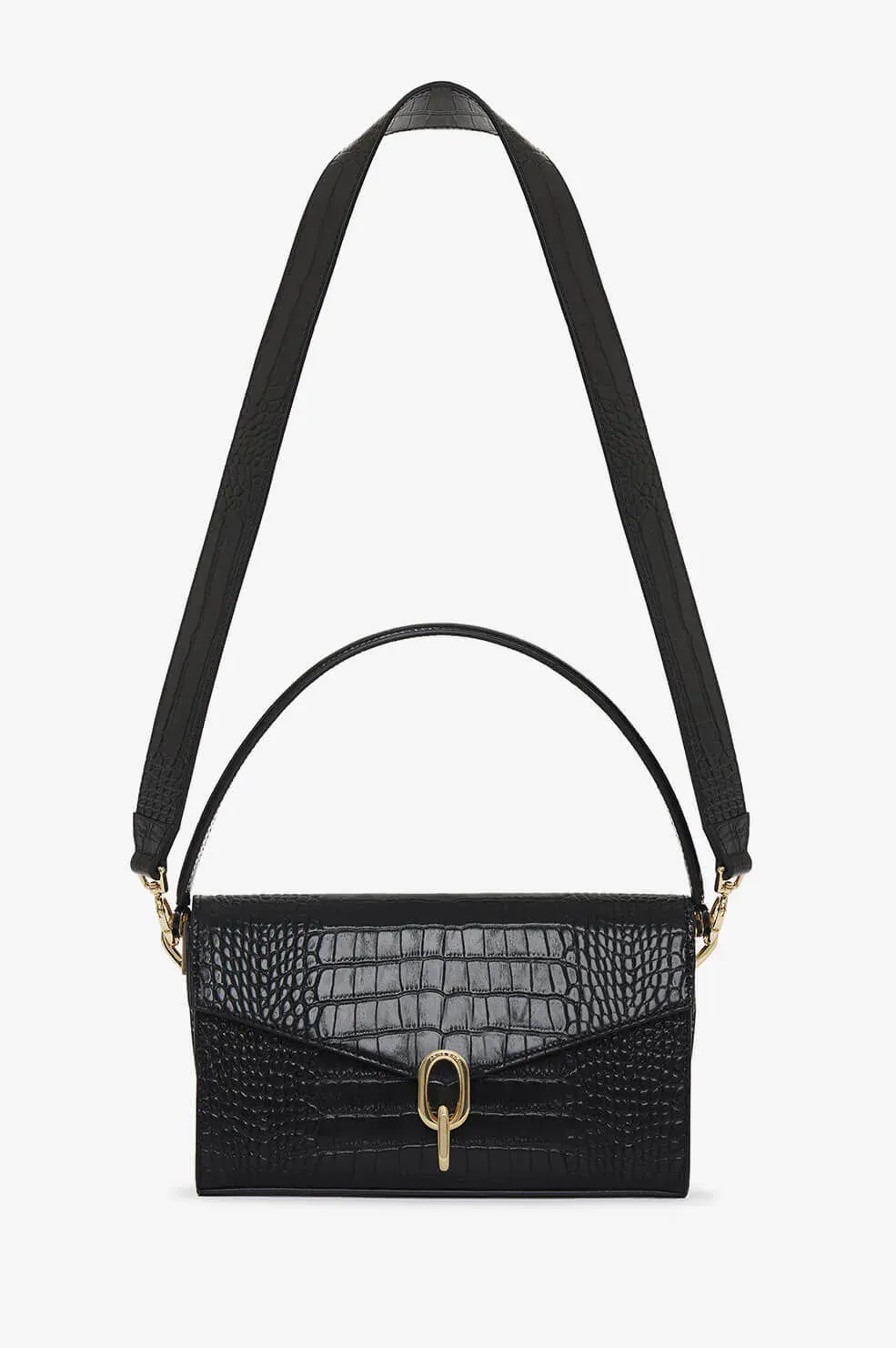 Anine Bing - Colette Bag in Black Croco