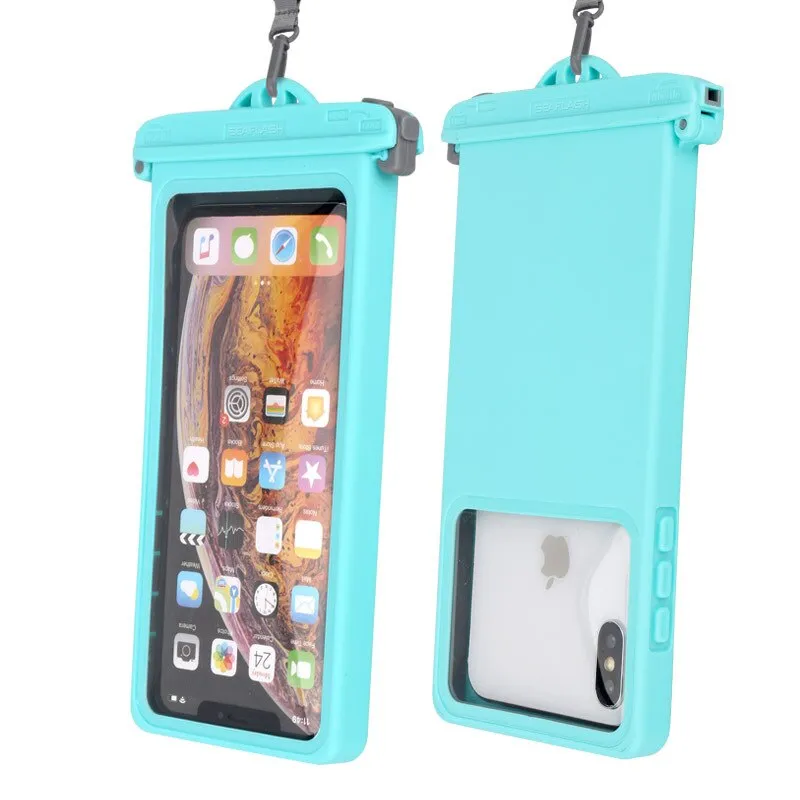 Anti-falling Waterproof Swimming Phone Case Holder Underwater Snowproof Touchscreen 6.9inch