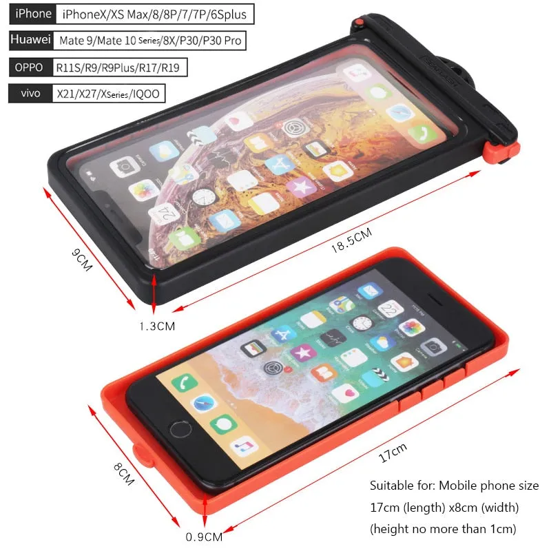 Anti-falling Waterproof Swimming Phone Case Holder Underwater Snowproof Touchscreen 6.9inch