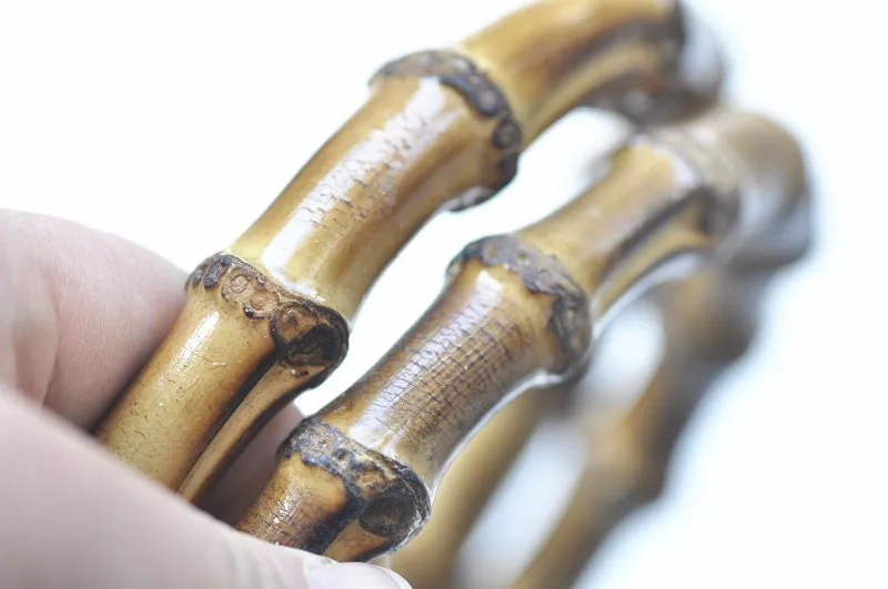 Antique Bronze Purse Frame Natural Bamboo Handle Come With Screws 20cm ( 8")