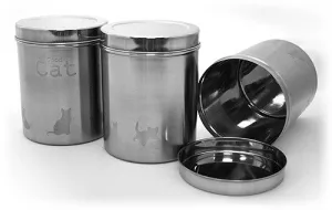 APetProject 3 Piece Stainless Steel Food Canister Set - 7.5"