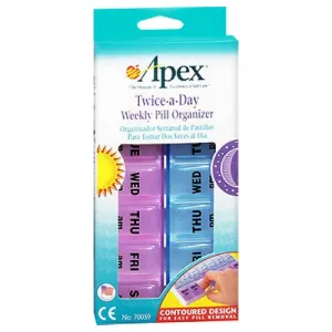 Apex Twice-A-Day Weekly Pill Organzier 1 each By Apex