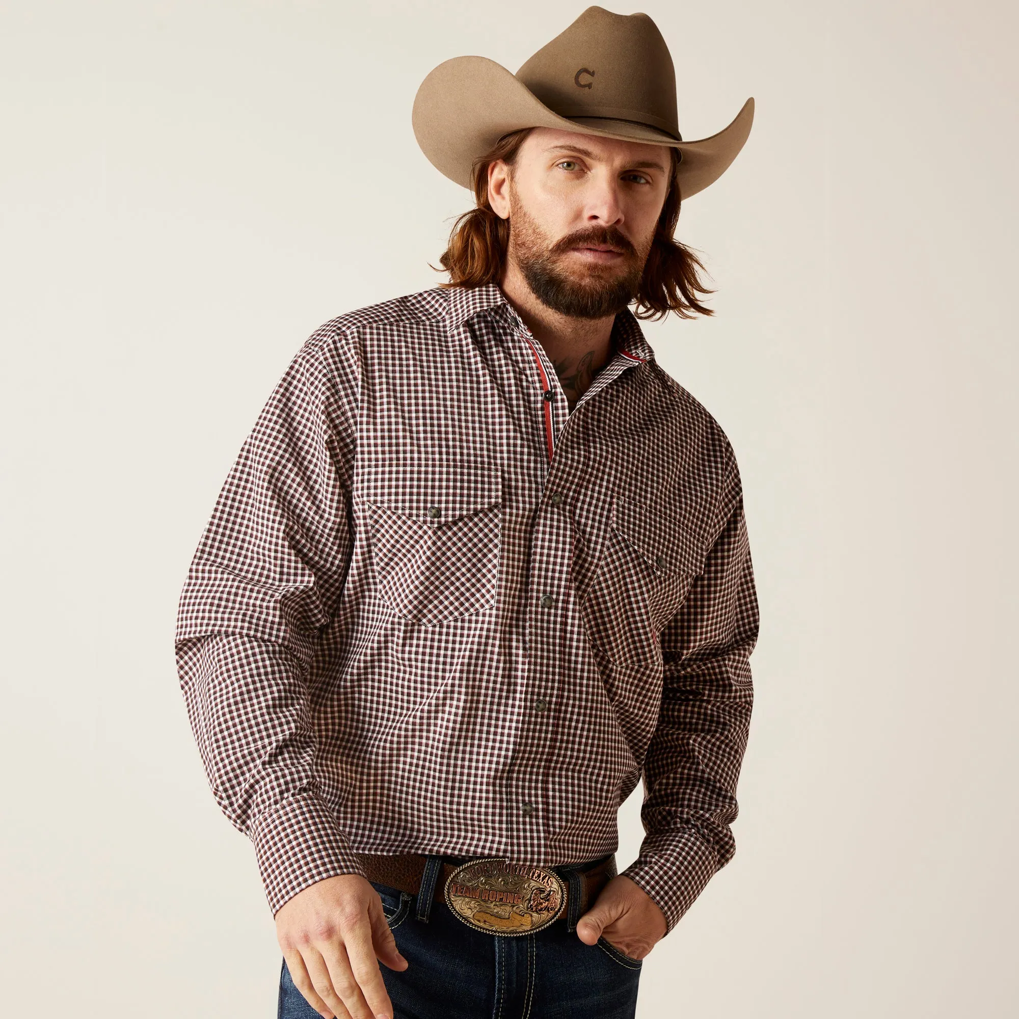 Ariat Men's Pro Series Scout Classic Fit Long Sleeve Shirt, White