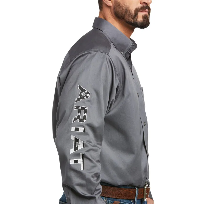 Ariat Men's Team Logo Twill Classic Fit Shirt, Quiet Shade
