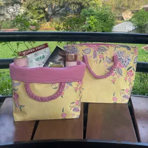 Aster Blooms Roll down Bag/Basket