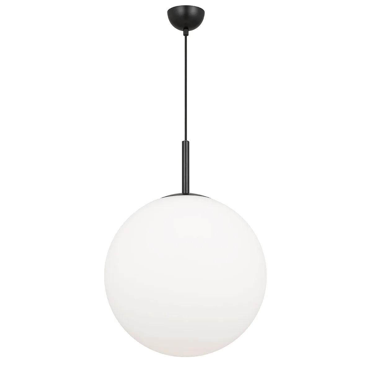 Bally 40cm Black with Opal Glass Modern Pendant