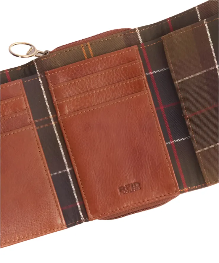 Barbour Womens Leather French Purse  Brown Classic