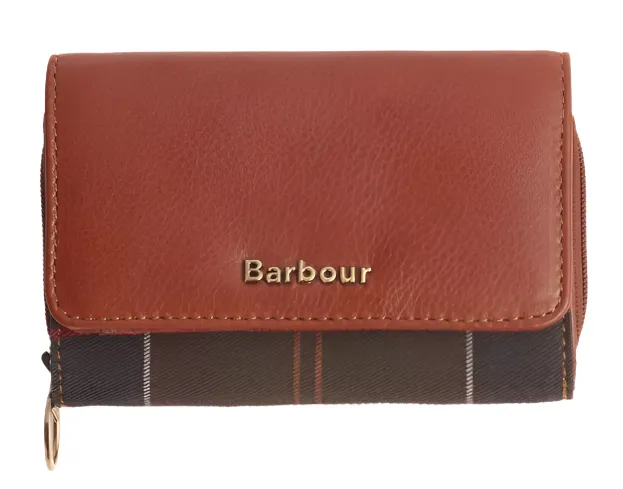 Barbour Womens Leather French Purse  Brown Classic