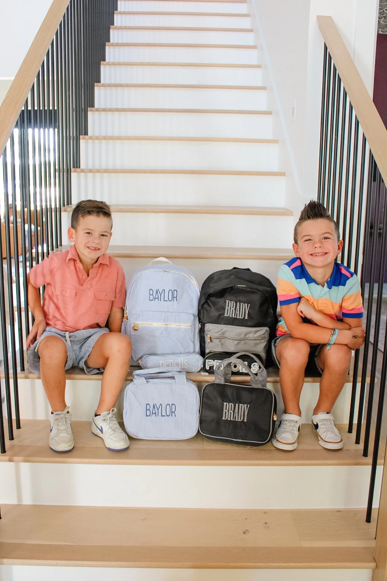 Black   Grey Colorblock Backpack