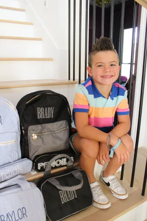 Black   Grey Colorblock Backpack