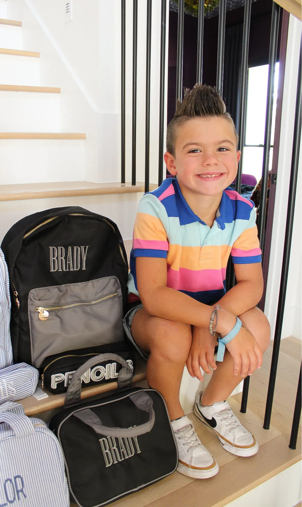 Black   Grey Colorblock Backpack