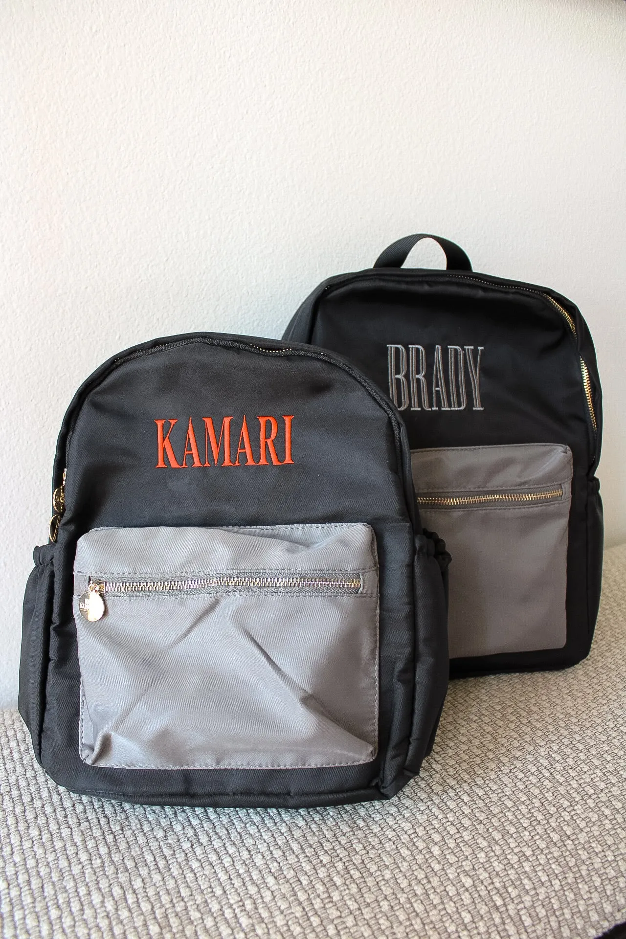 Black   Grey Colorblock Backpack