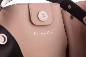 Black Leather Diorific Bucket Bag