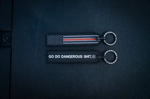 Black Mask Divers Thin Red Line Key Chain