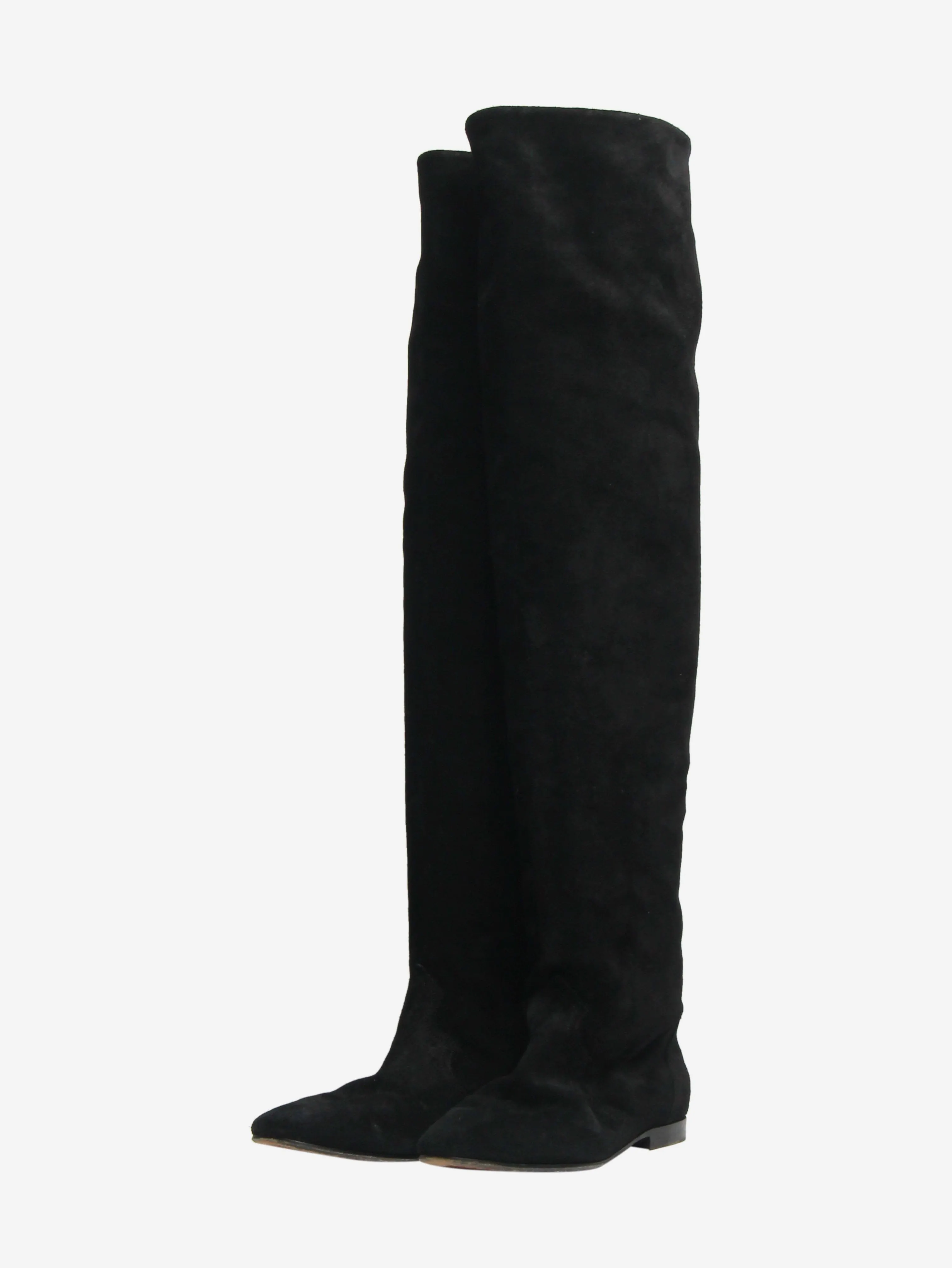 Black suede over-the-knee boots - size EU 38