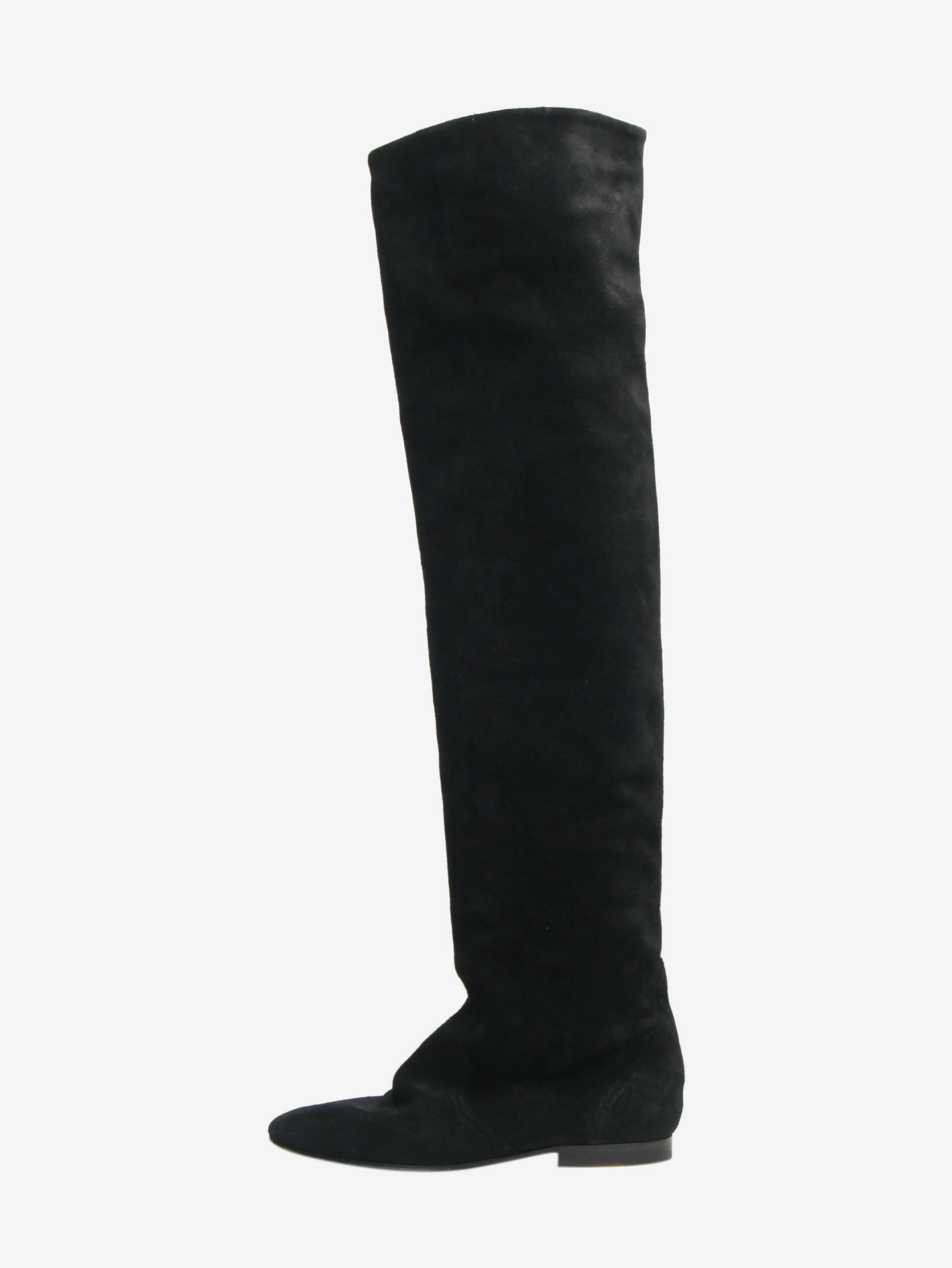 Black suede over-the-knee boots - size EU 38