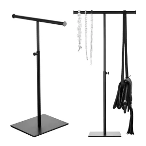 Black Tabletop Purse Display Stand - Set of Two Tabletop T Bar Handbag Display Stand