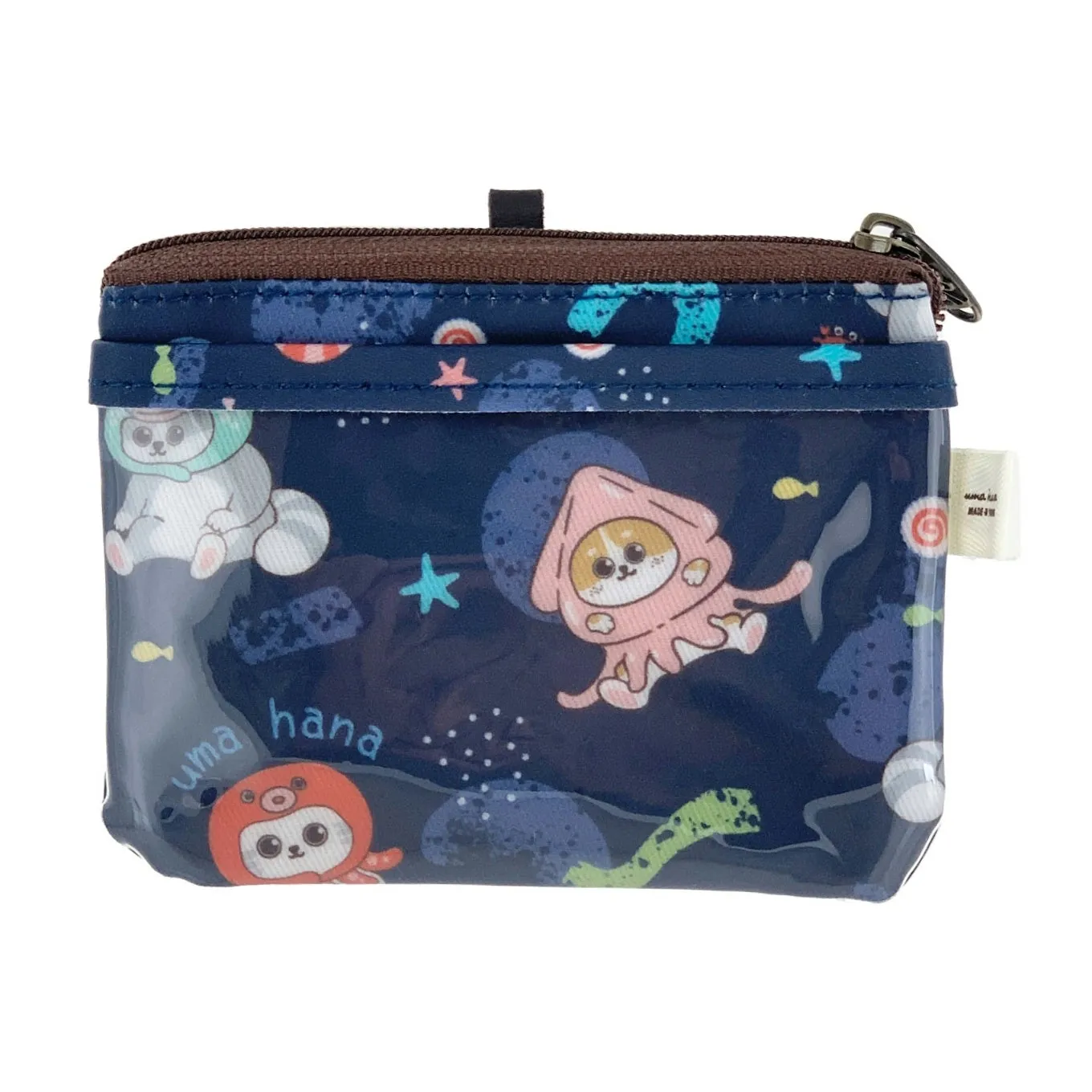 Blue Aquatic Cats Card & Coin Purse
