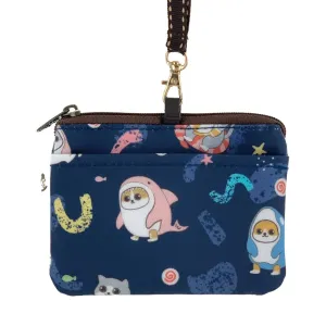 Blue Aquatic Cats Card & Coin Purse