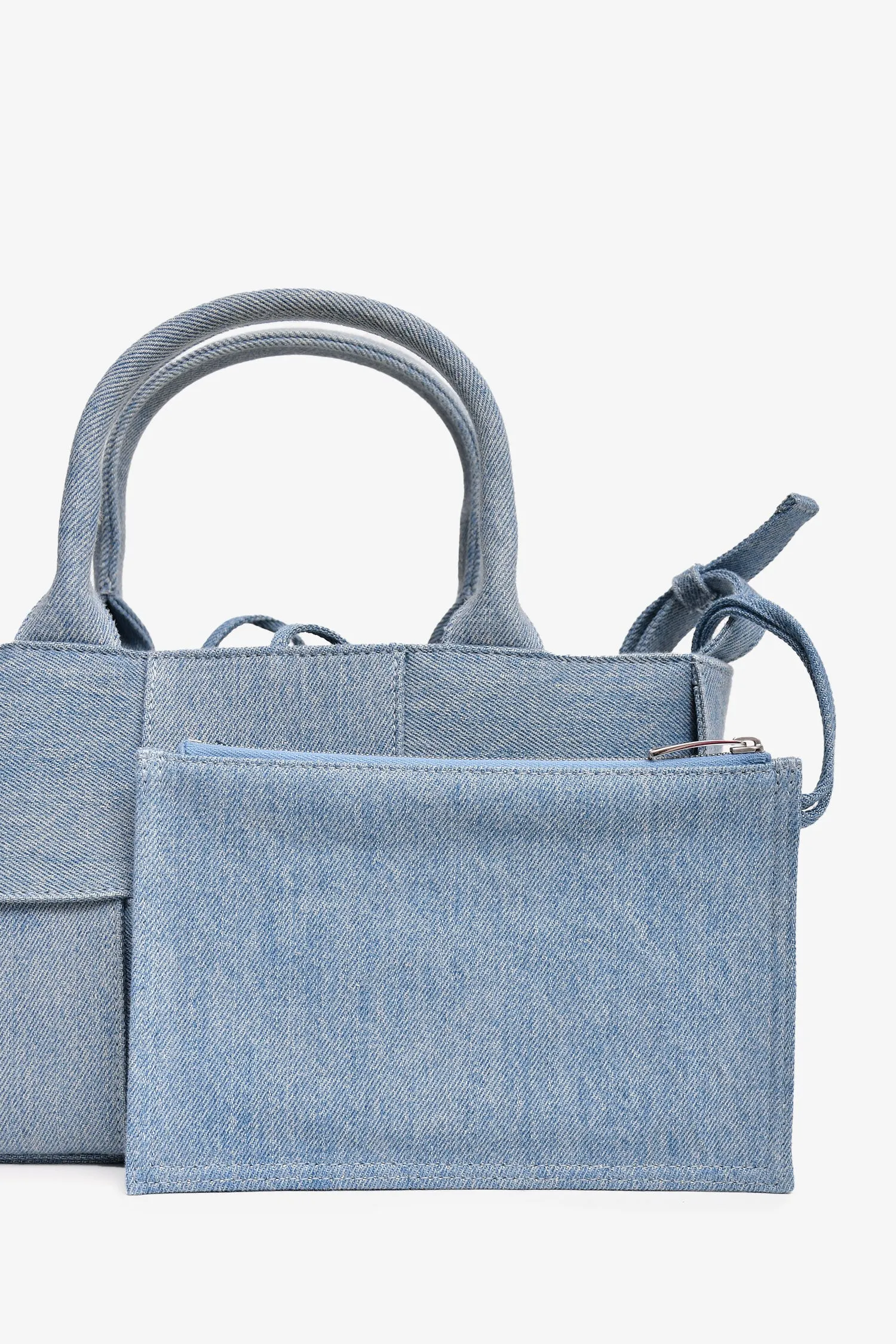 Bottega Veneta Blue Denim Maxi Intrecciato Archo Crossbody Bag