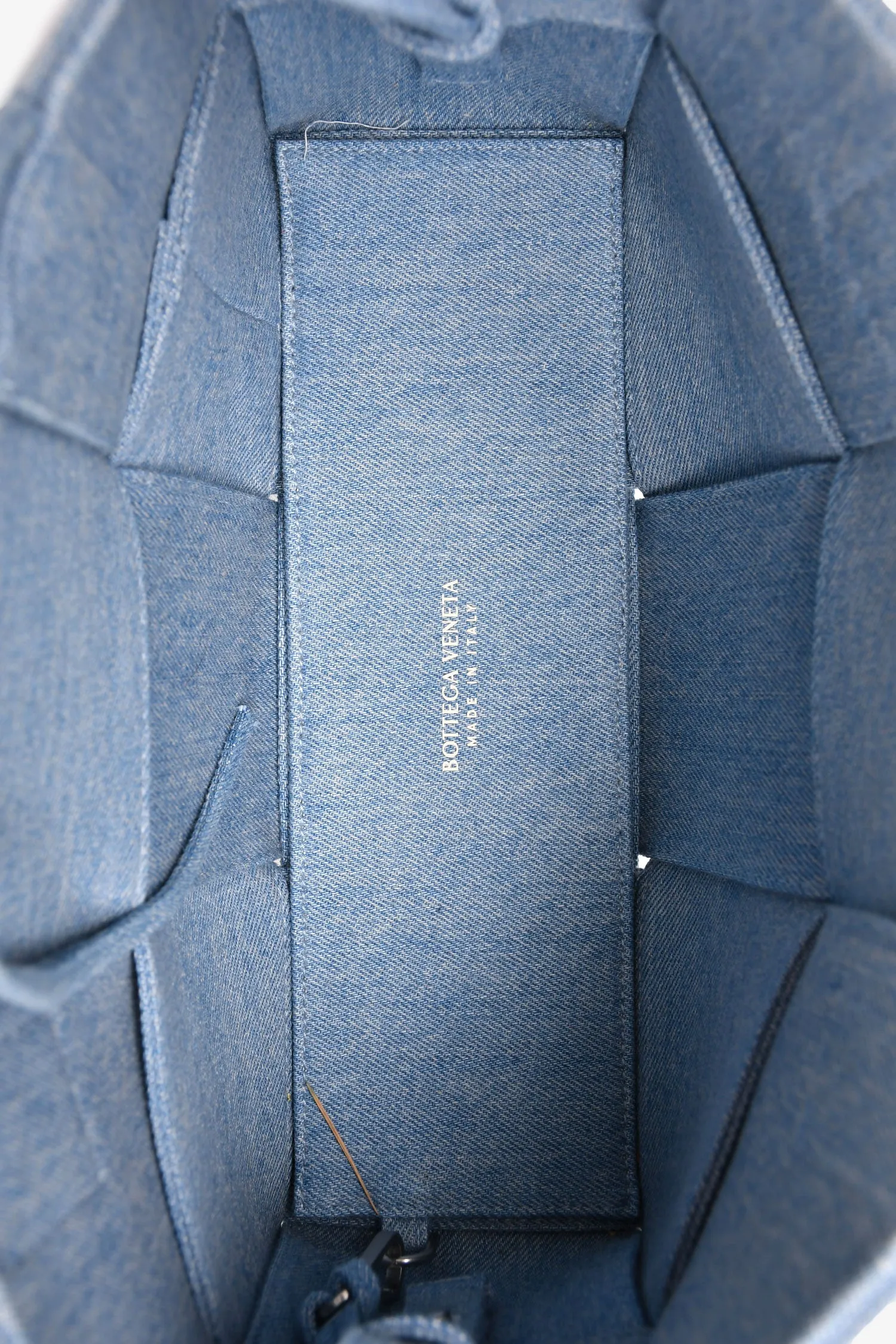 Bottega Veneta Blue Denim Maxi Intrecciato Archo Crossbody Bag